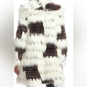 NWT Fabulous Furs Alter Ego Faux Fur Shawl Collar Coat